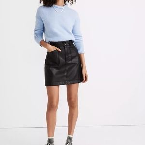 Vegan Leather A-Line Mini Skirt